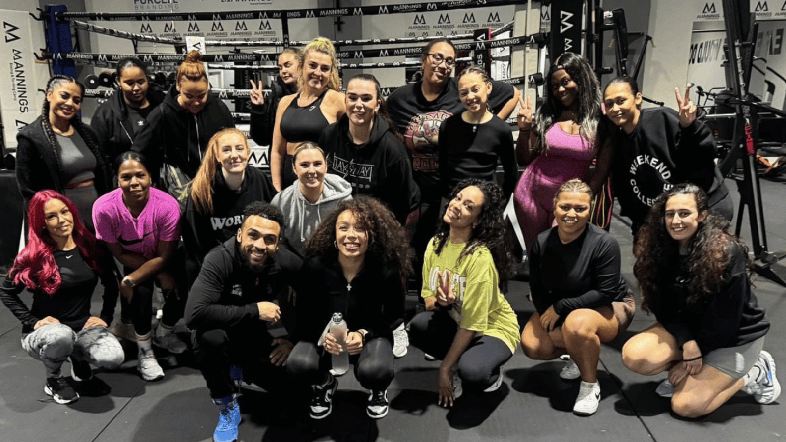 Women gathered after a boxing and fitness session